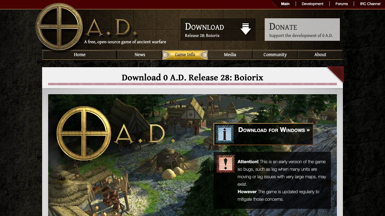 0 A.D. official website preview