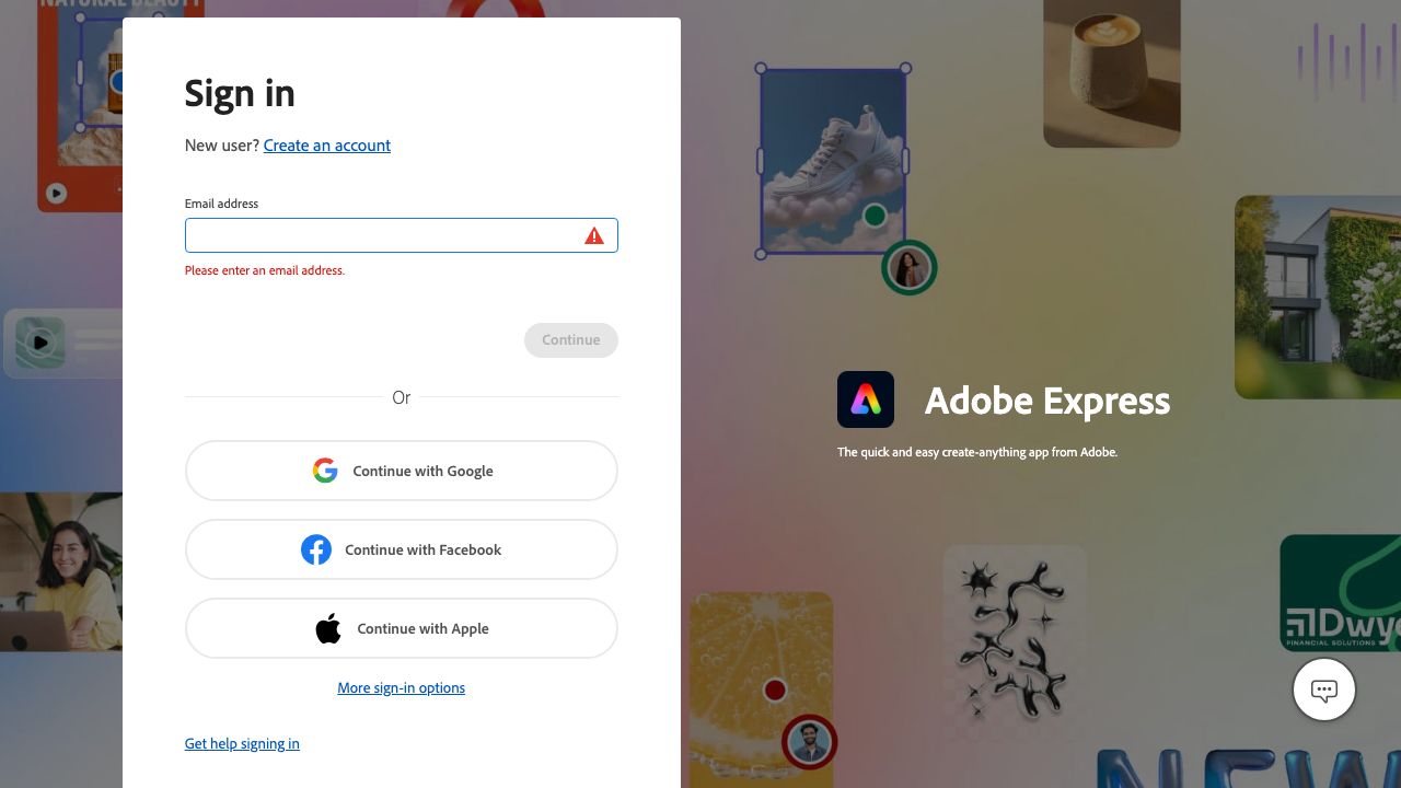 Adobe Express official website preview