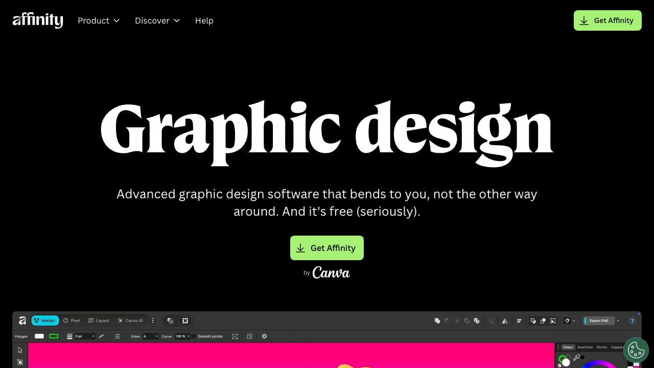 Affinity Designer official website preview