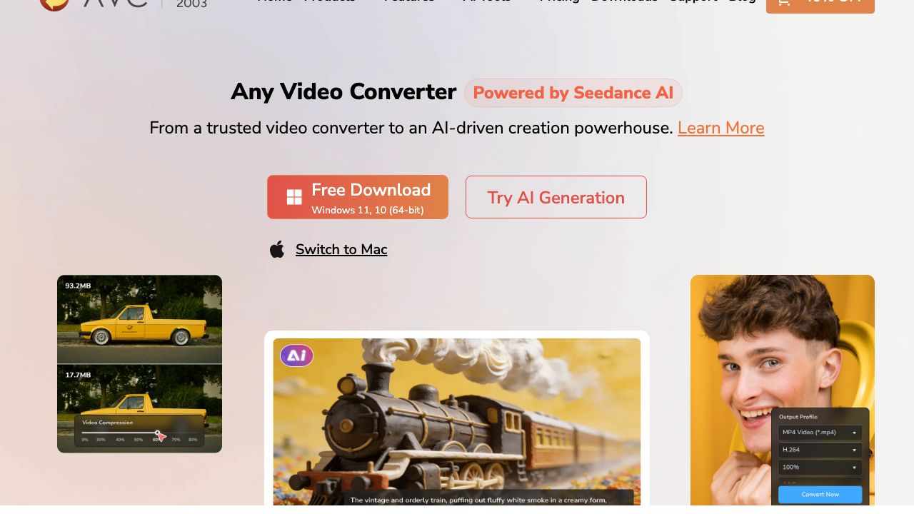 Any Video Converter official website preview