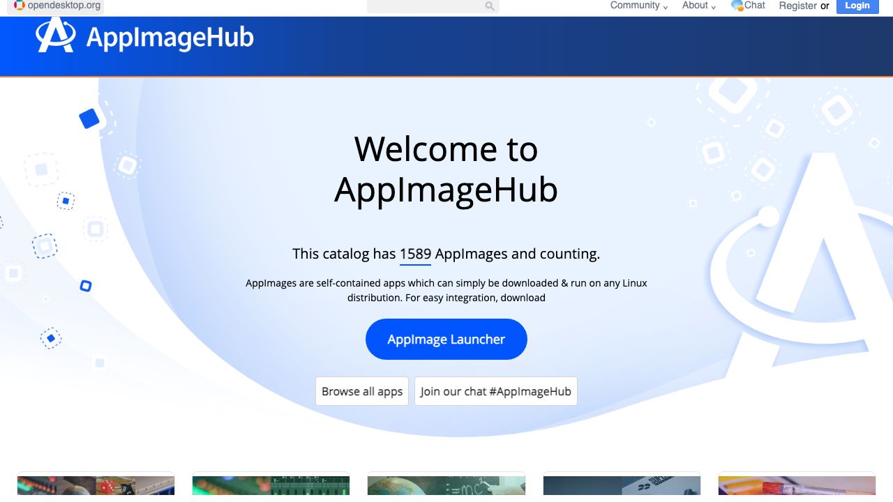 AppImageHub official website preview