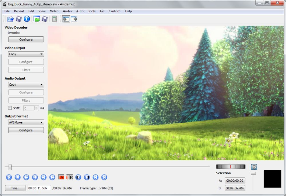 Avidemux interface preview 1