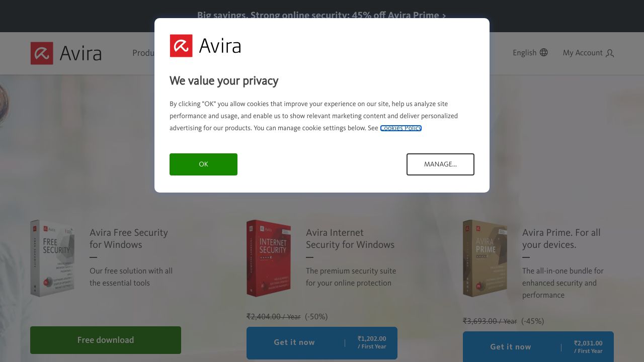 Avira official website preview
