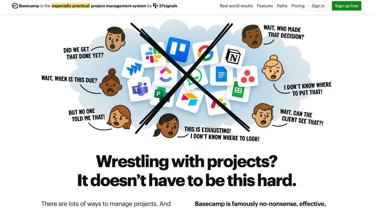 Basecamp official website preview