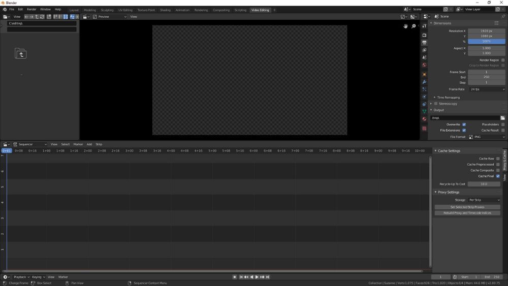 Blender interface preview 3