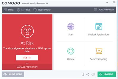 Comodo Antivirus official website preview