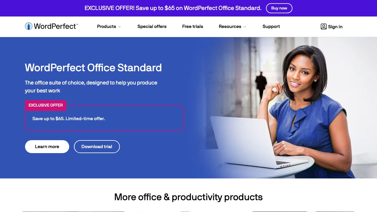 Corel WordPerfect official website preview