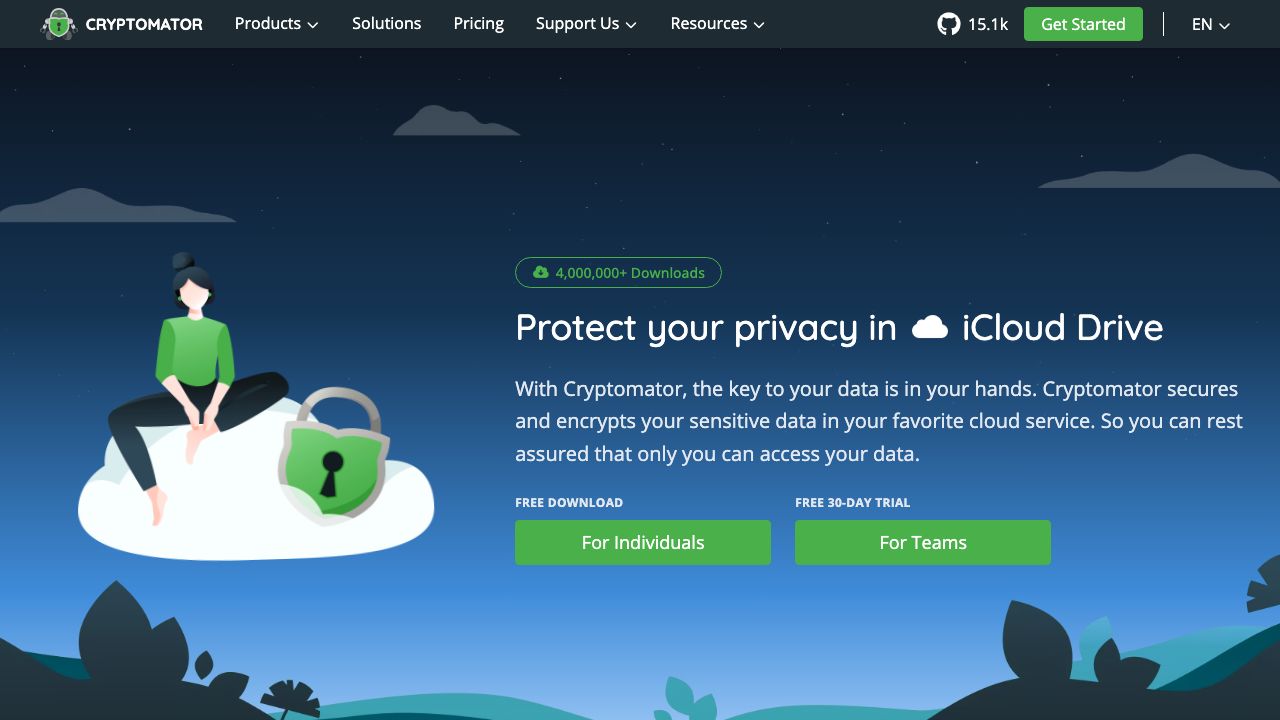 Cryptomator official website preview
