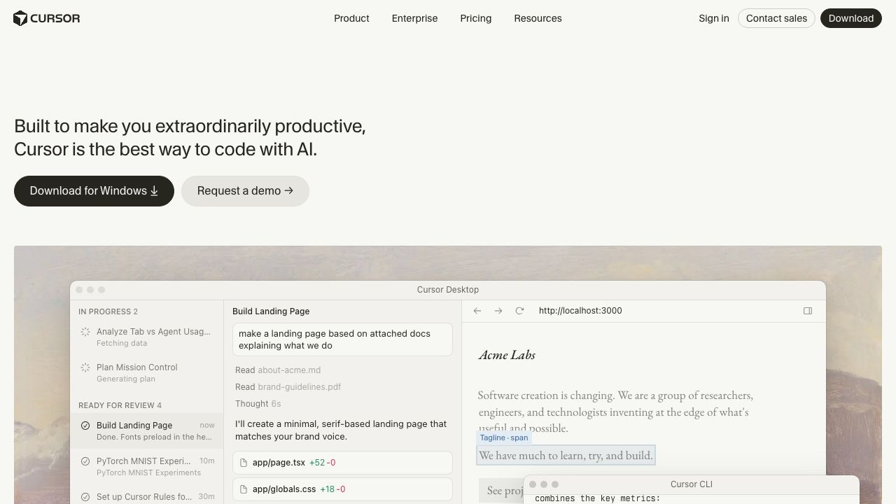 Cursor official website preview