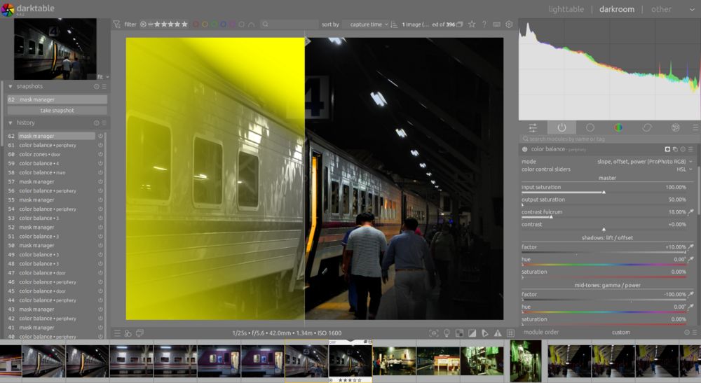 Darktable interface preview 3