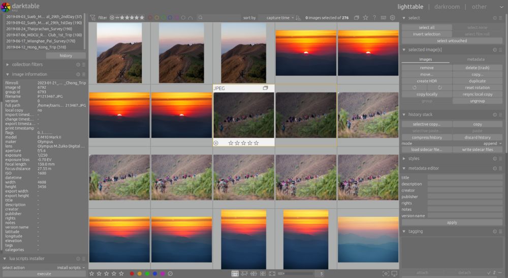 Darktable interface preview 4