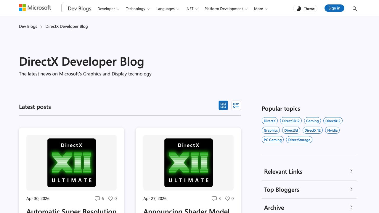 DirectX 12 official website preview