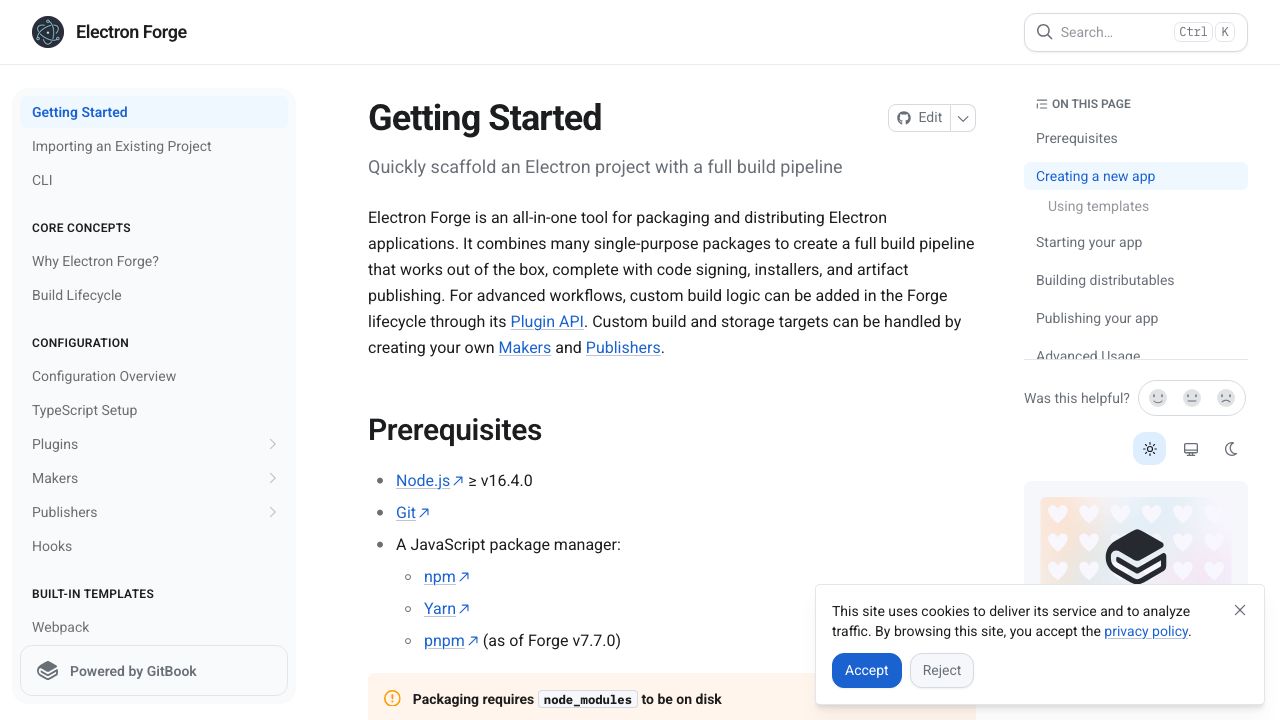 Electron Forge official website preview