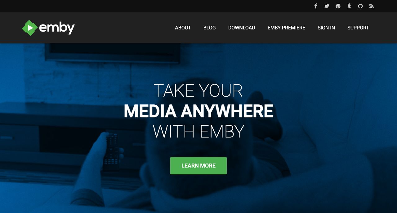 Emby Theater official website preview