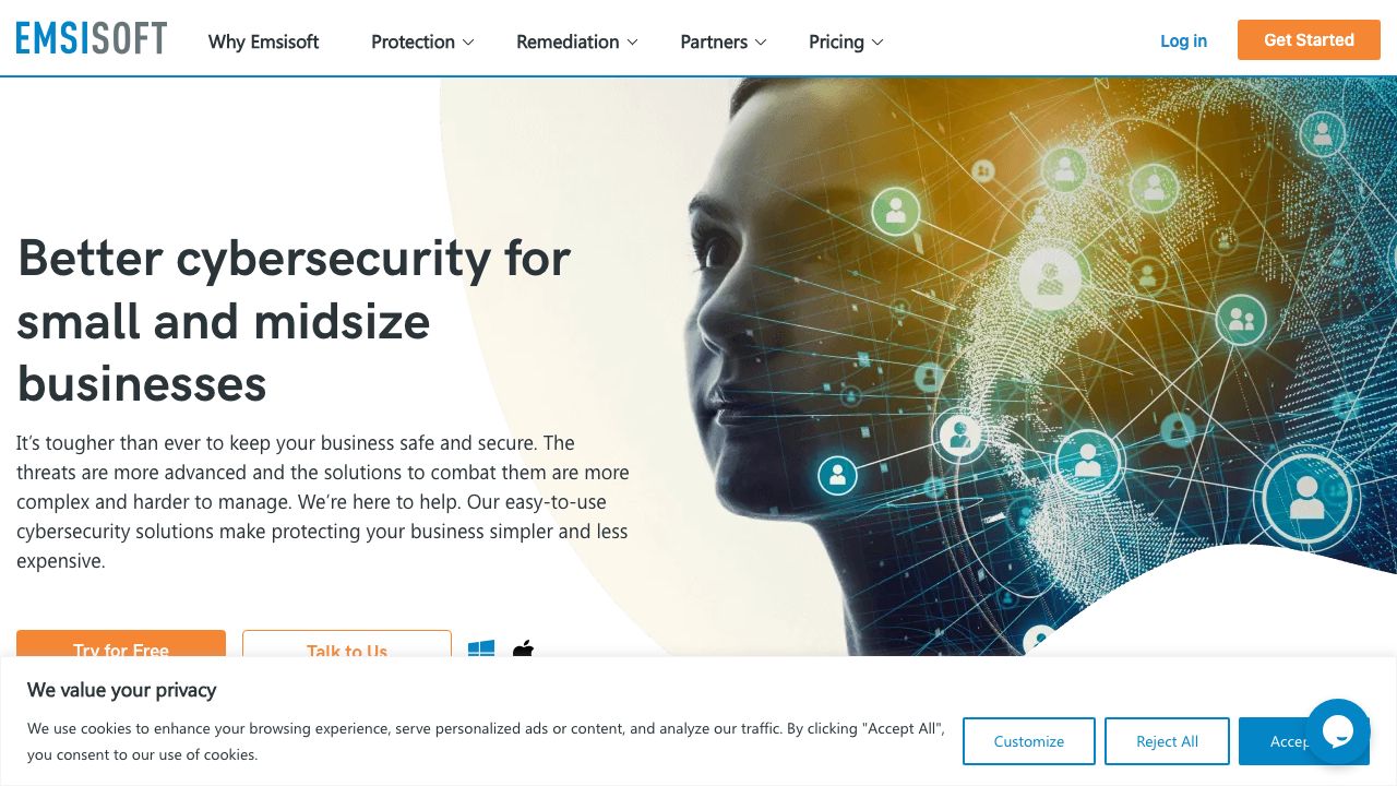 Emsisoft official website preview