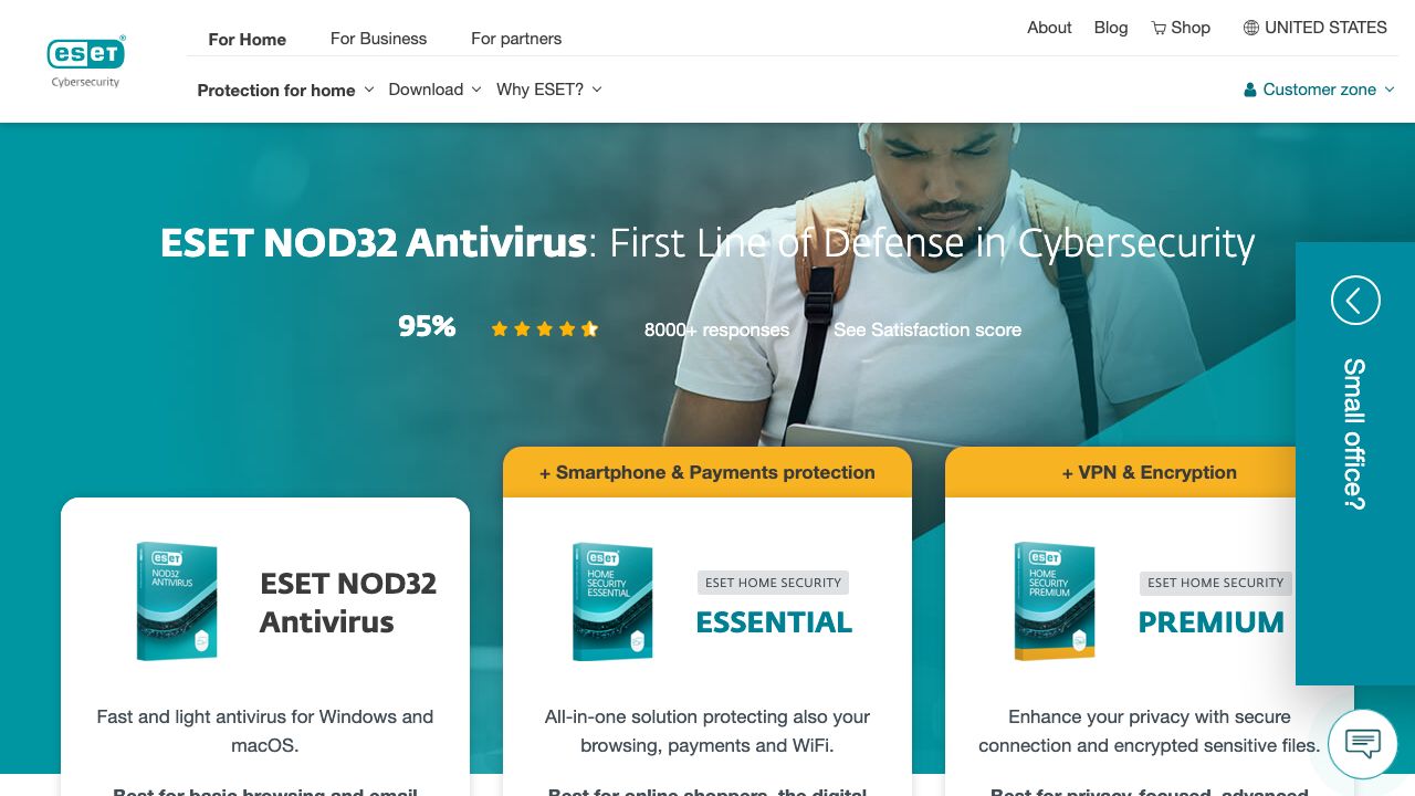 ESET NOD32 Antivirus official website preview