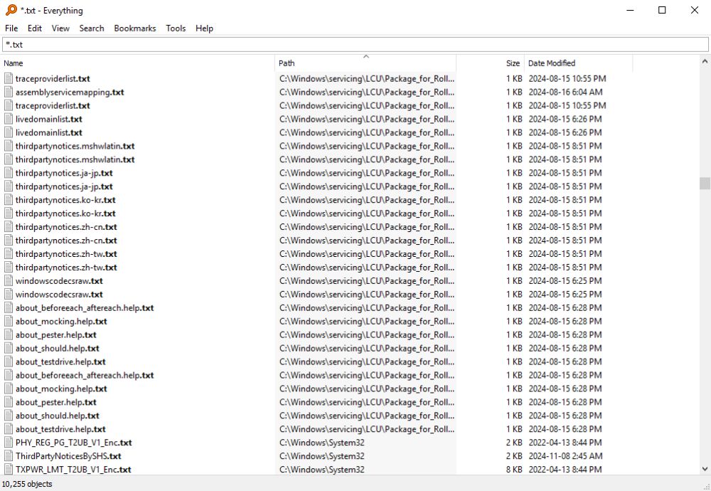 Everything Search interface preview 1