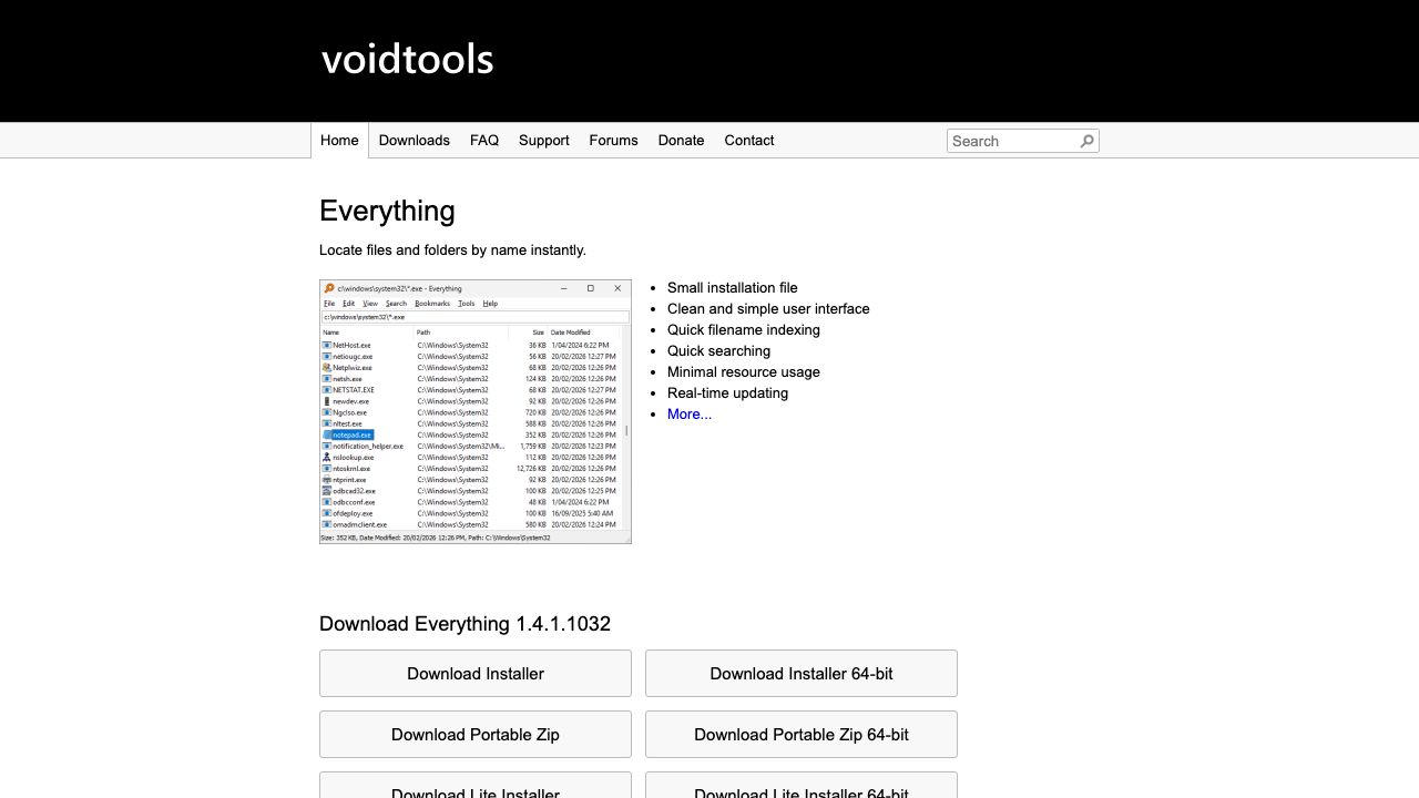Everything Search official website preview