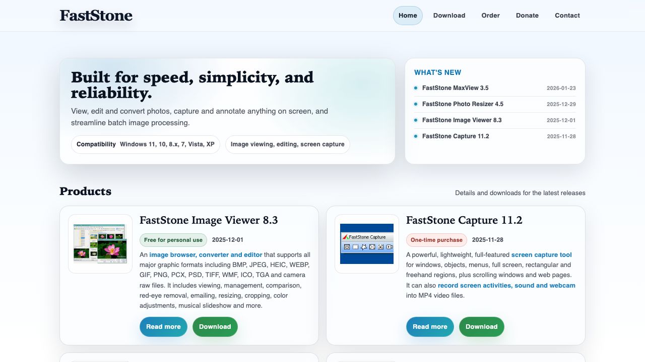 FastStone Image Viewer official website preview