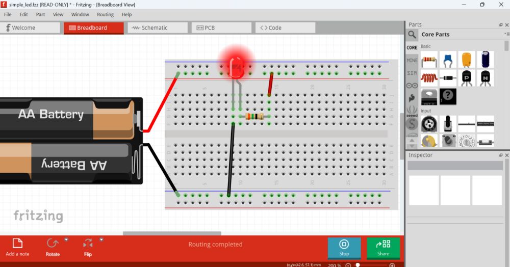 Fritzing interface preview 2