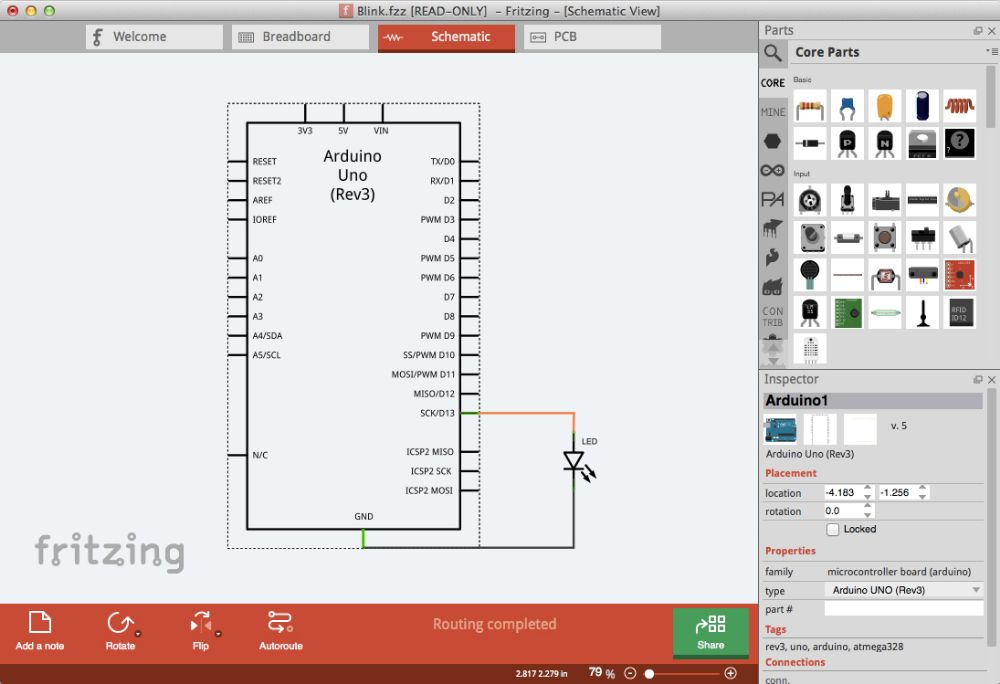 Fritzing interface preview 3