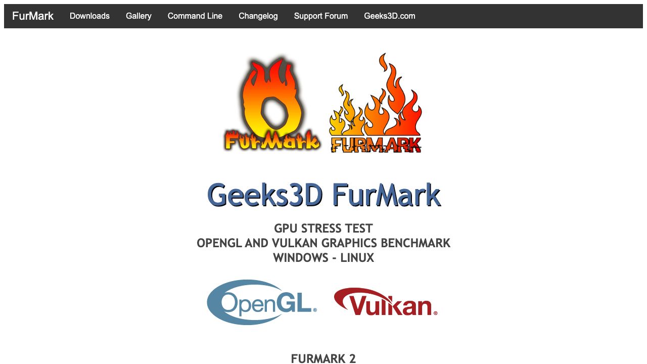 FurMark GPU Benchmark official website preview