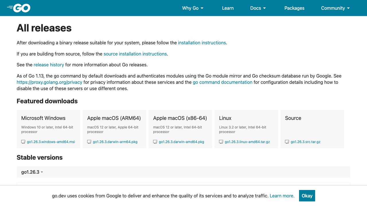 Go Programming Language official website preview