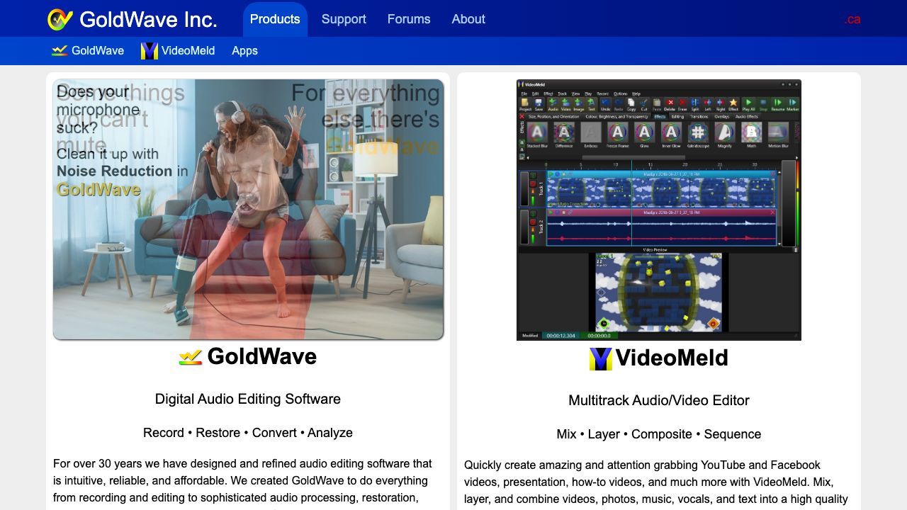GoldWave Audio Editor official website preview