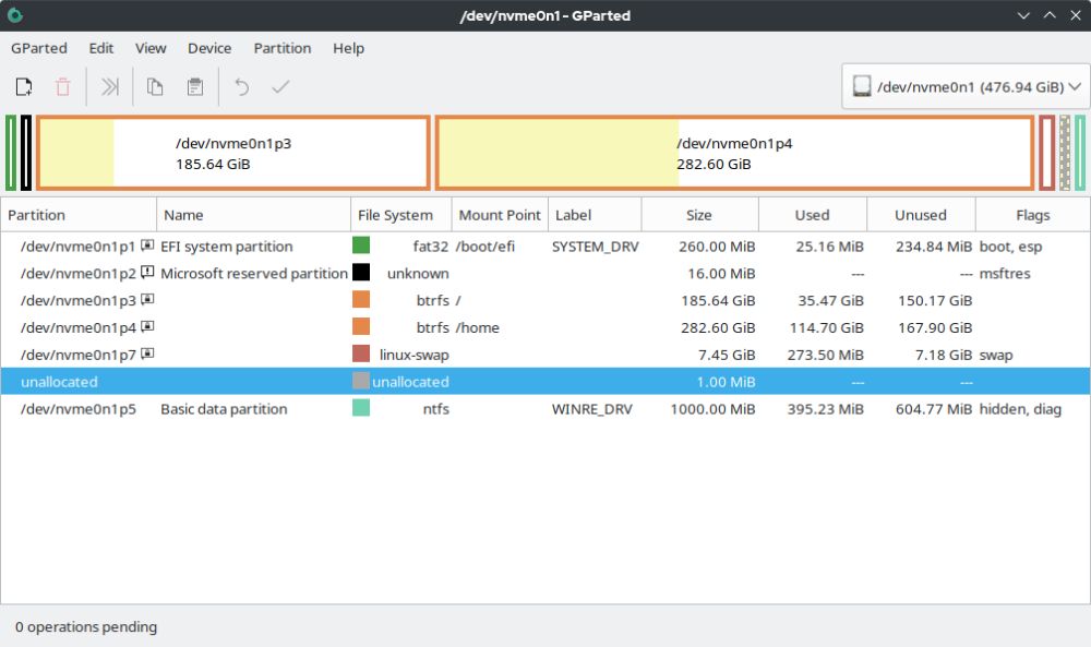 GParted interface preview 1