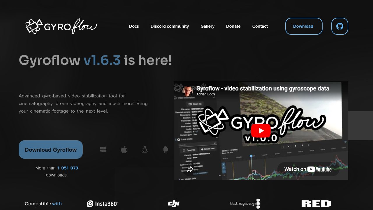 Gyroflow official website preview