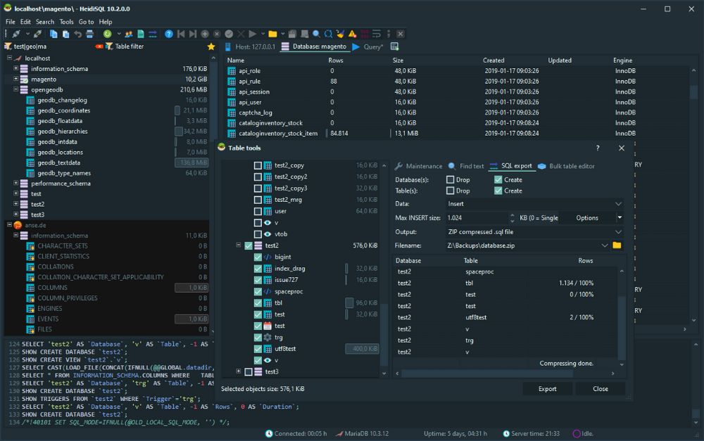 HeidiSQL interface preview 2