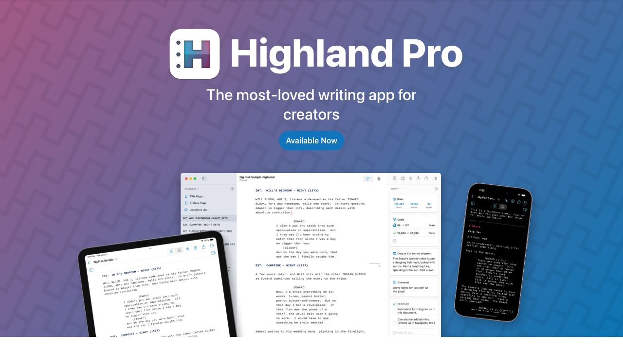 Highland official website preview