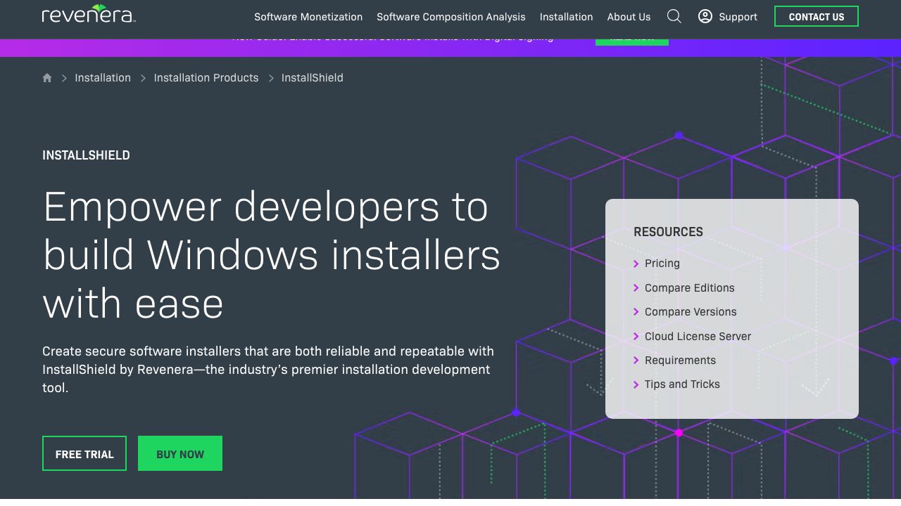 InstallShield official website preview