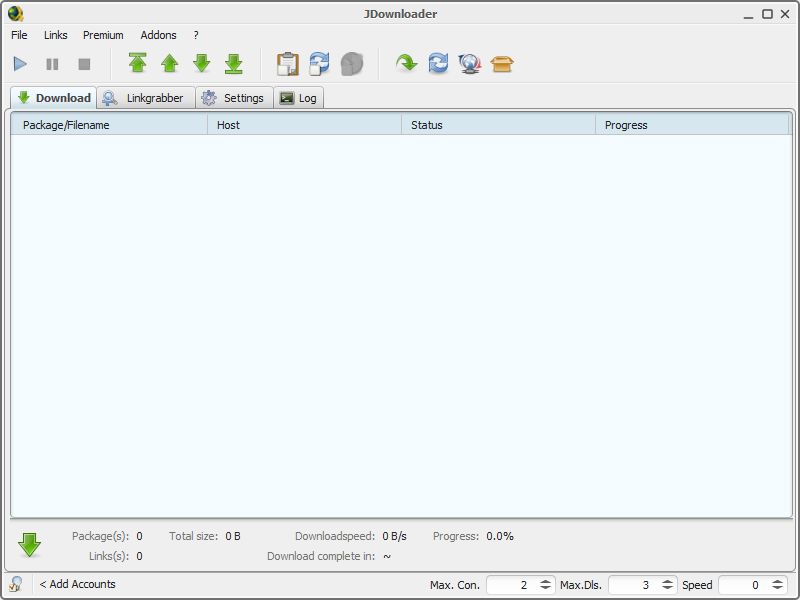 JDownloader interface preview 2