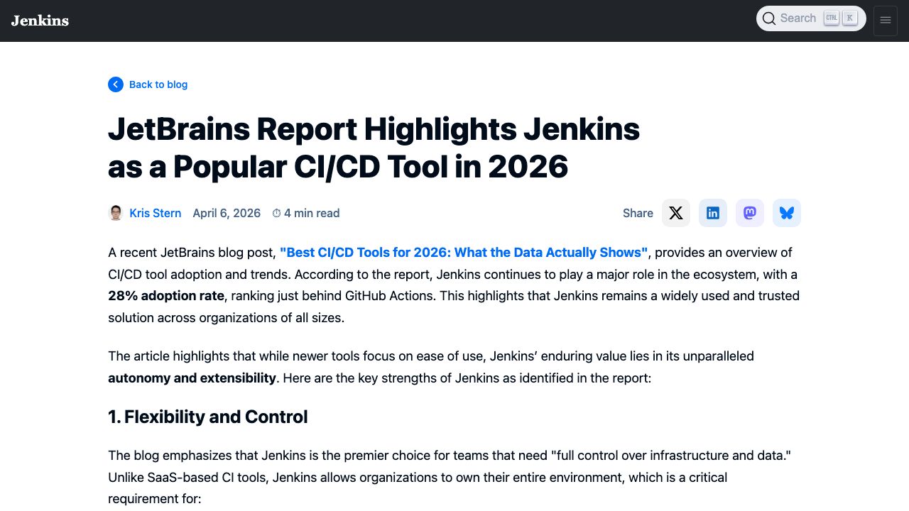 Jenkins official website preview
