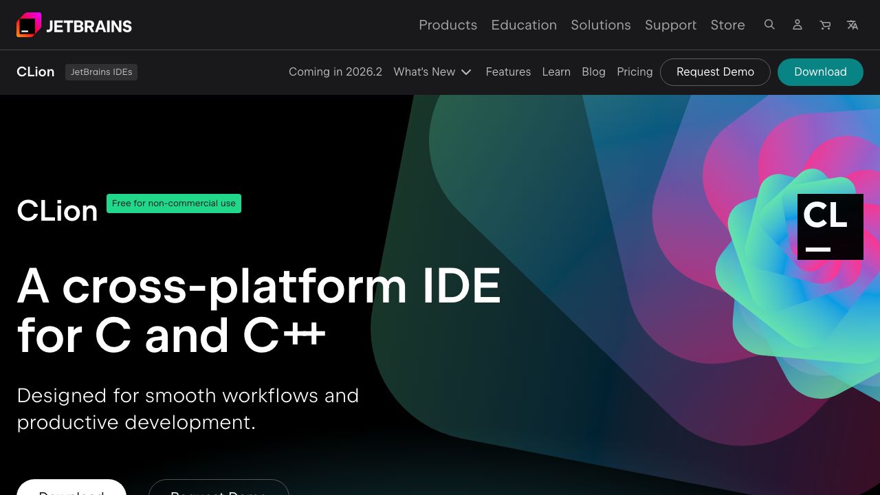 JetBrains CLion official website preview