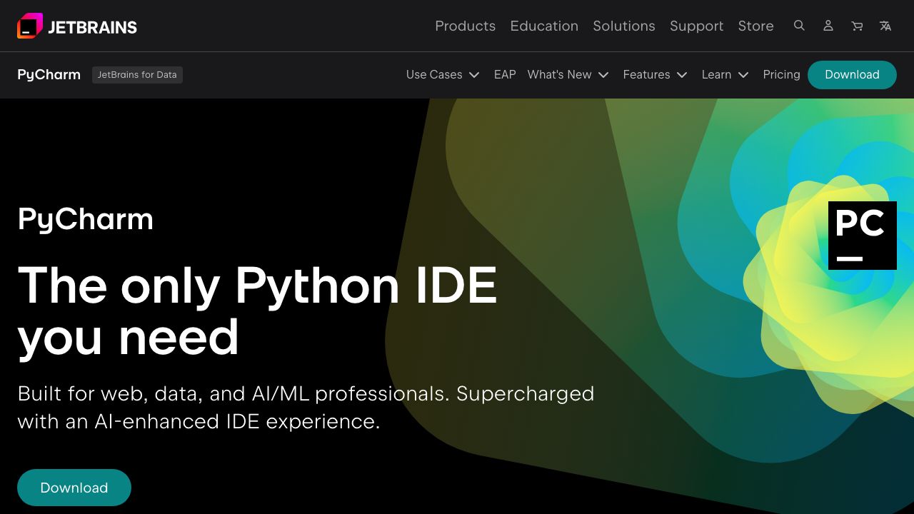 JetBrains PyCharm official website preview