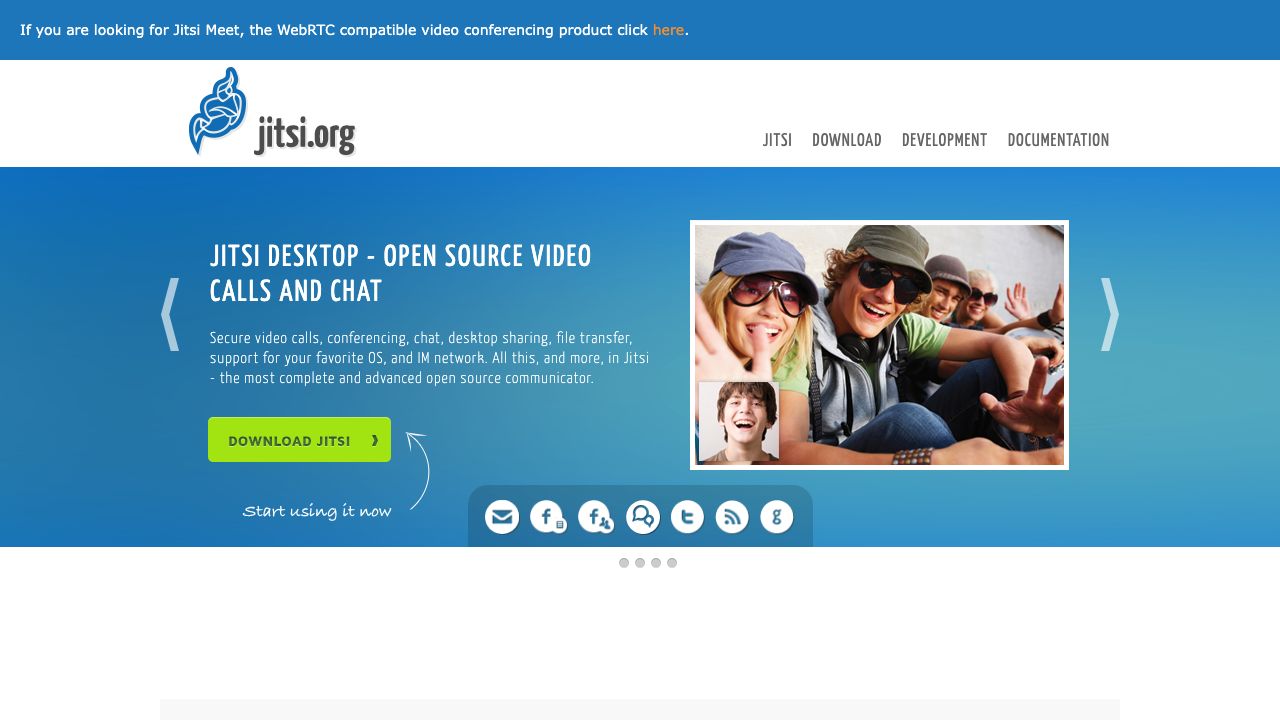 Jitsi Meet Desktop official website preview