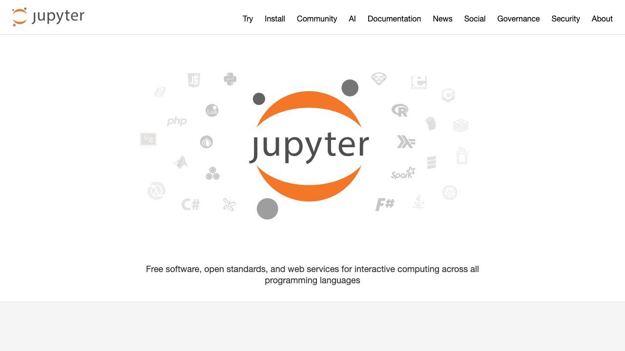 Jupyter official website preview