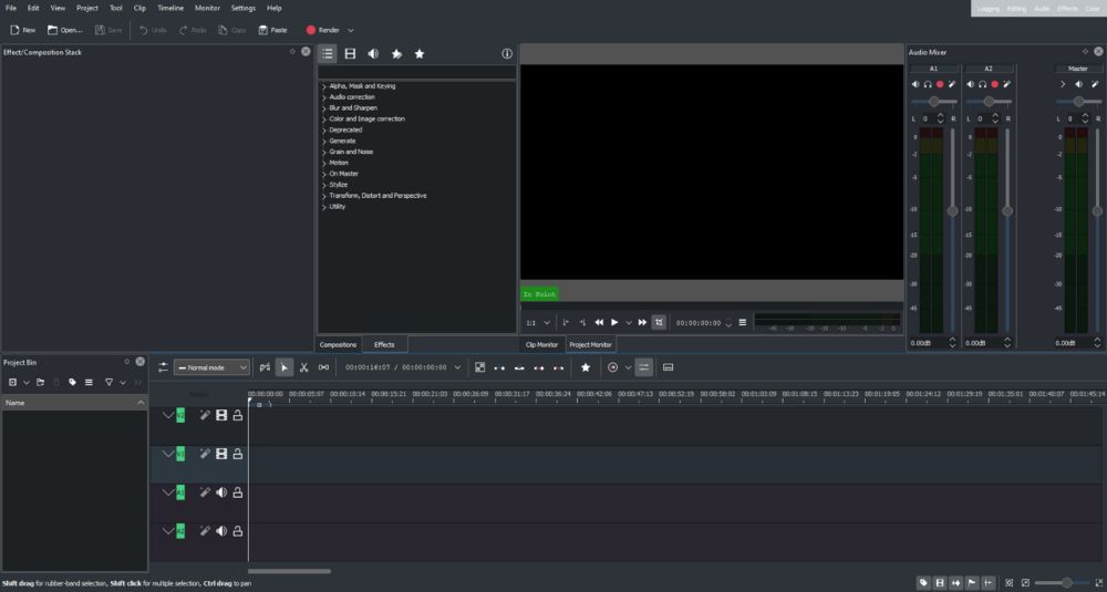 Kdenlive interface preview 1