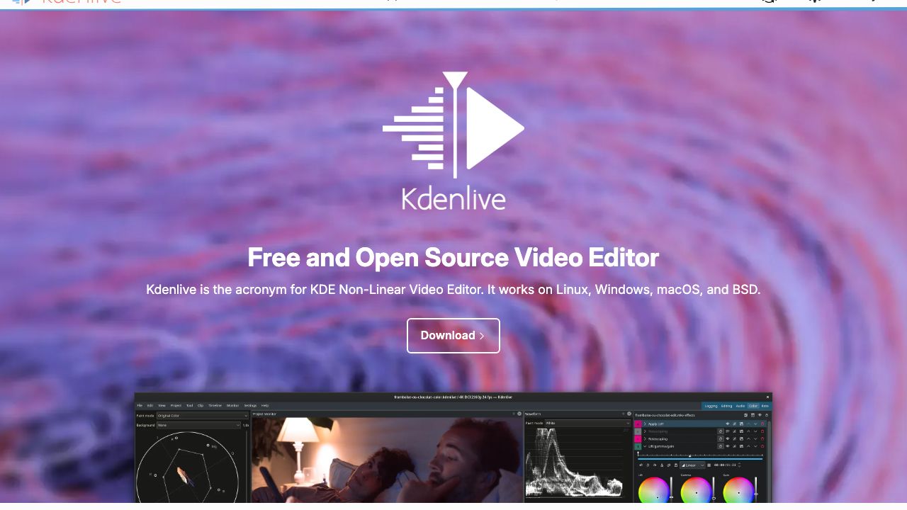 Kdenlive official website preview
