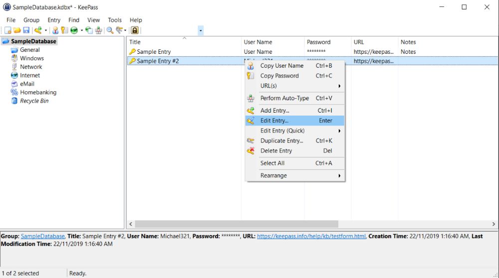 KeePass interface preview 1