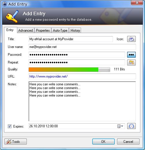KeePass interface preview 2