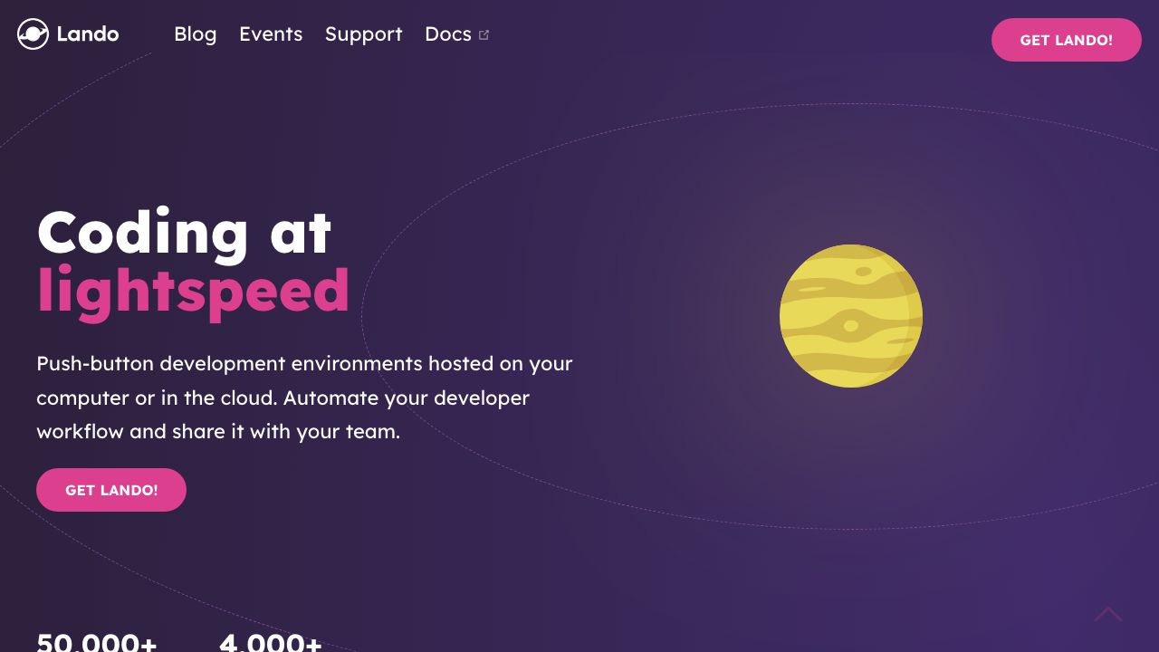 Lando official website preview