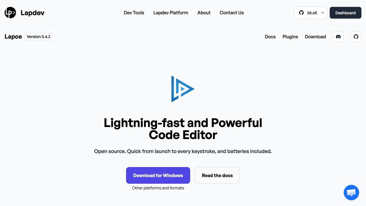 Lapce official website preview