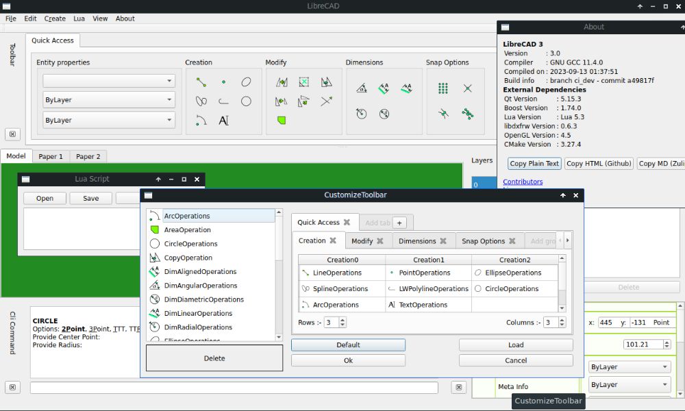LibreCAD interface preview 2