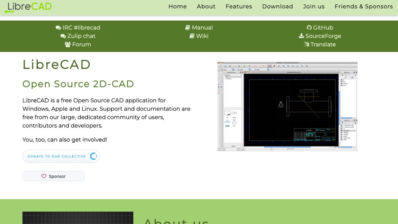 LibreCAD official website preview