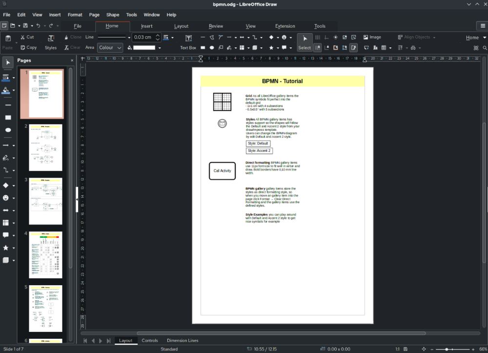 LibreOffice Draw interface preview 2