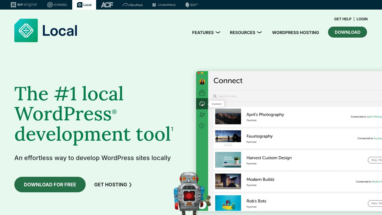 LocalWP official website preview