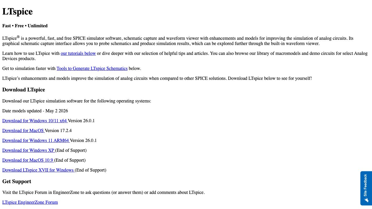LTspice official website preview